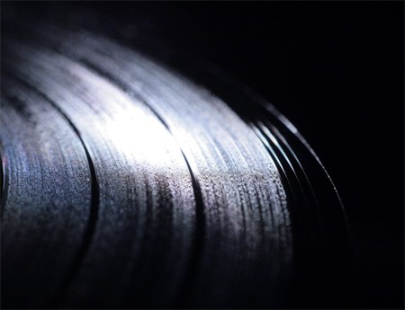 Close-up of a vinyl record 12 inch